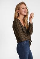 Bayan Yeşil Parlak Detaylı Hırka