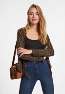 Bayan Yeşil Parlak Detaylı Hırka