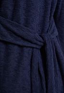 Bayan Lacivert Belden Bağlamalı Dokulu Hırka