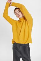 Bayan Sarı Boğazlı Çizgi Dokulu Kazak