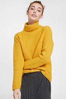 Bayan Sarı Boğazlı Çizgi Dokulu Kazak