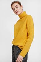 Bayan Sarı Boğazlı Çizgi Dokulu Kazak