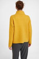 Bayan Sarı Boğazlı Çizgi Dokulu Kazak