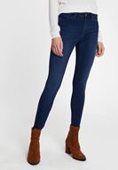 Bayan Lacivert Orta Bel Paça Detaylı Skinny Pantolon
