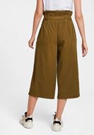 Bayan Yeşil Beli Kemerli Bol Pantolon