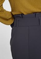 Bayan Gri Beli Kemerli Düğme Detaylı Kalem Etek