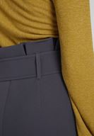 Bayan Gri Beli Kemerli Düğme Detaylı Kalem Etek