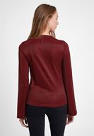Bayan Bordo Uzun Kollu Cut Out Detaylı Bluz