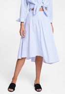 Bayan Çok Renkli Çizgili Beli Lastik Detaylı Etek