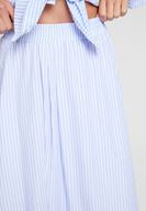 Bayan Çok Renkli Çizgili Beli Lastik Detaylı Etek