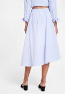 Bayan Çok Renkli Çizgili Beli Lastik Detaylı Etek