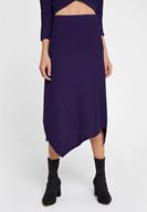 Bayan Mor Asimetrik Dikiş Detaylı Etek