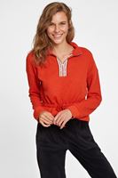 Bayan Turuncu Yakası Fermuar Detaylı Sweatshirt