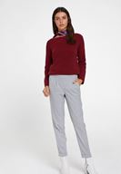 Bayan Gri Orta Bel Bol Pantolon