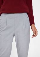 Bayan Gri Orta Bel Bol Pantolon