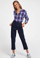 Bayan Lacivert Orta Bel Bol Pantolon