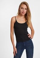 Bayan Siyah İnce Askılı Pamuk Atlet