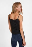 Bayan Siyah İnce Askılı Pamuk Atlet