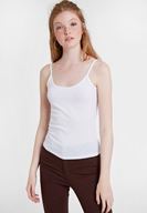 Bayan Beyaz İnce Askılı Pamuk Atlet