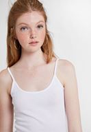 Bayan Beyaz İnce Askılı Pamuk Atlet