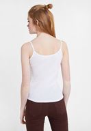 Bayan Beyaz İnce Askılı Pamuk Atlet