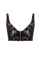 Bayan Siyah Fermuar Detaylı Dantel Büstiyer