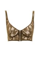 Bayan Yeşil Fermuar Detaylı Dantel Büstiyer