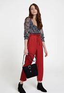 Bayan Çok Renkli Karışık Desenli Beli Lastik Detaylı Bluz