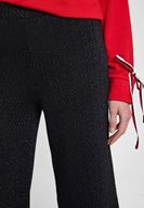 Bayan Siyah Parlak Detaylı Bol Pantolon