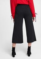 Bayan Siyah Parlak Detaylı Bol Pantolon