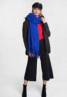 Bayan Siyah Parlak Detaylı Bol Pantolon