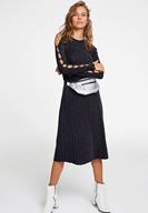 Bayan Siyah Cut Out Detaylı Triko