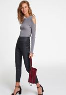 Bayan Gri Cut Out Detaylı Triko