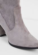 Bayan Gri Süet Kalın Topuk Bot