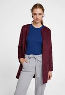 Bayan Bordo Cep Detaylı Süet Ceket