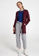 Bayan Bordo Cep Detaylı Süet Ceket