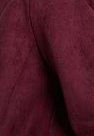 Bayan Bordo Cep Detaylı Süet Ceket