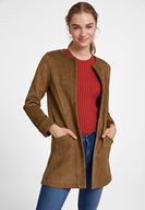 Bayan Yeşil Cep Detaylı Süet Ceket