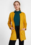 Bayan Sarı Cep Detaylı Süet Ceket