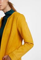 Bayan Sarı Cep Detaylı Süet Ceket