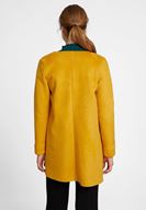 Bayan Sarı Cep Detaylı Süet Ceket