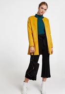 Bayan Sarı Cep Detaylı Süet Ceket