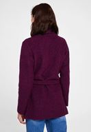 Bayan Mor Kemer Detaylı İnce Yün Kaban