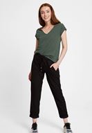 Bayan Siyah Bağcıklı Cep Detaylı Jogger