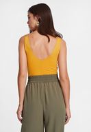 Bayan Turuncu Çift Askılı V Yaka Bluz ( TENCEL™ )