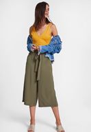 Bayan Turuncu Çift Askılı V Yaka Bluz ( TENCEL™ )