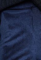 Bayan Lacivert Paça Detaylı Kadife Pantolon