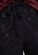 Bayan Siyah Kemer Detaylı Kadife Bol Pantolon