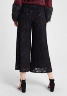 Bayan Siyah Kemer Detaylı Kadife Bol Pantolon