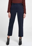 Bayan Lacivert Kemerli Bol Paça Pantolon